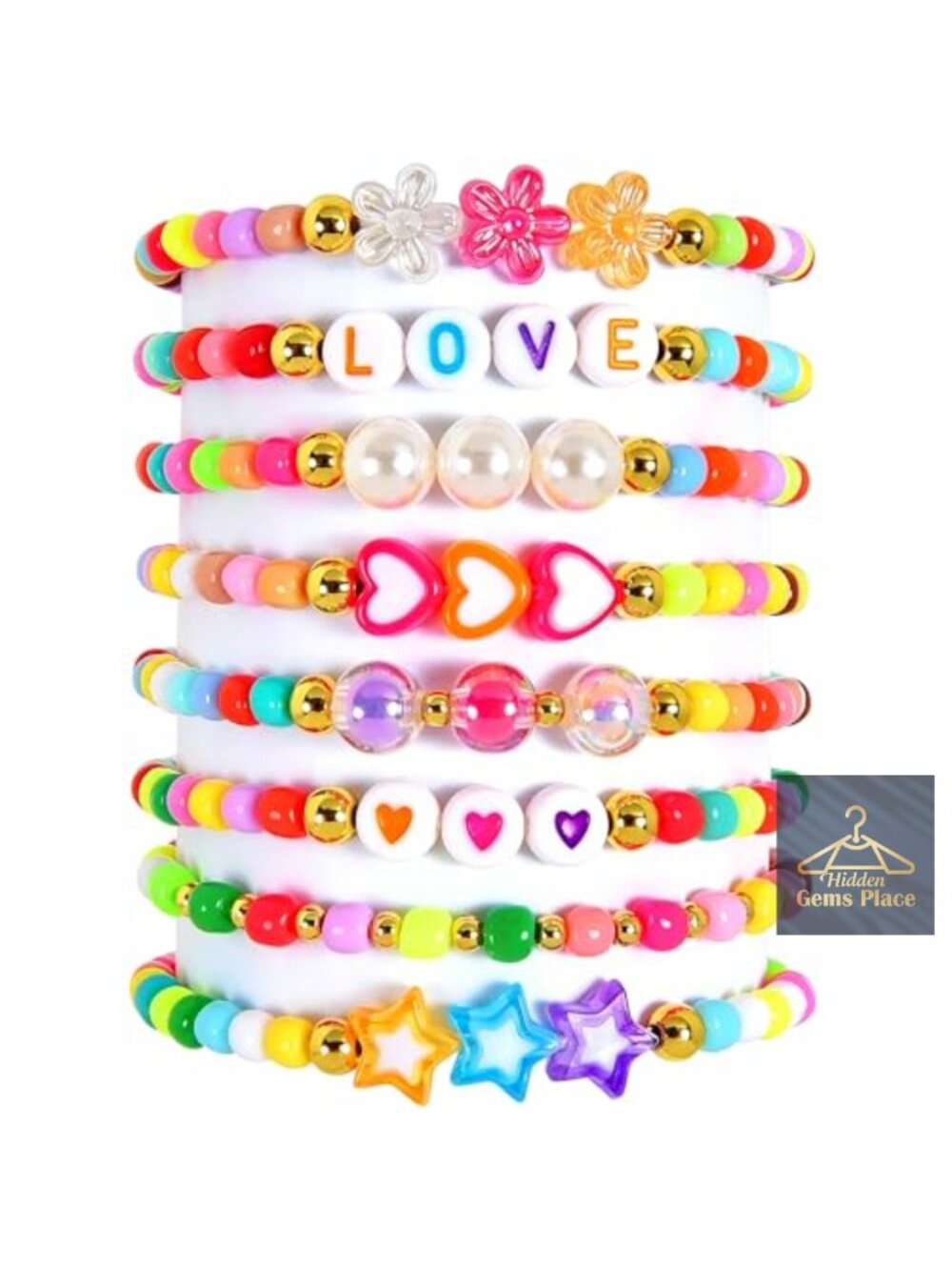 Handmade Friendship Bracelet Set for Women - 8-Pack Stretch Stacking Beaded